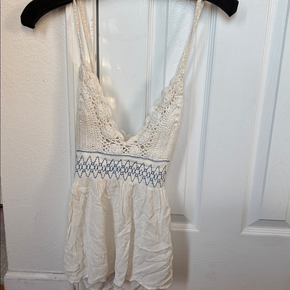 Free People | Cream Crochet Knit Tank Top